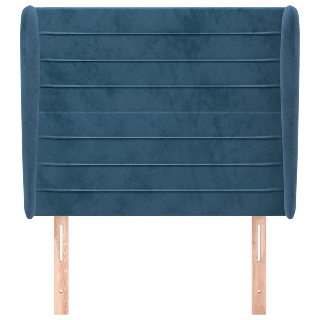Testiera ad Orecchio Blu Scuro 83x23x118/128 cm in Velluto
