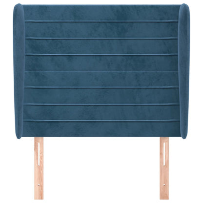 Testiera ad Orecchio Blu Scuro 83x23x118/128 cm in Velluto