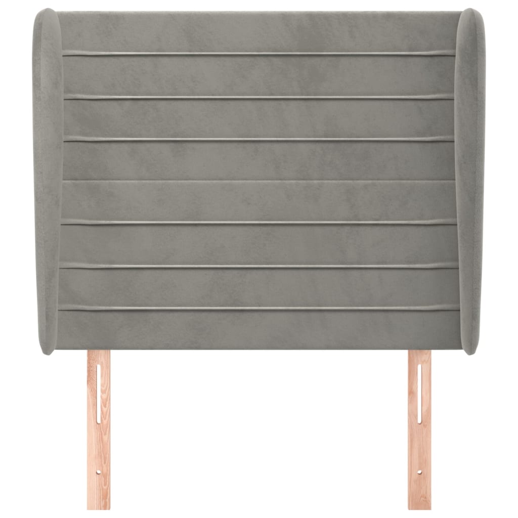 Testiera ad Orecchio Grigio Chiaro 93x23x118/128 cm in Velluto