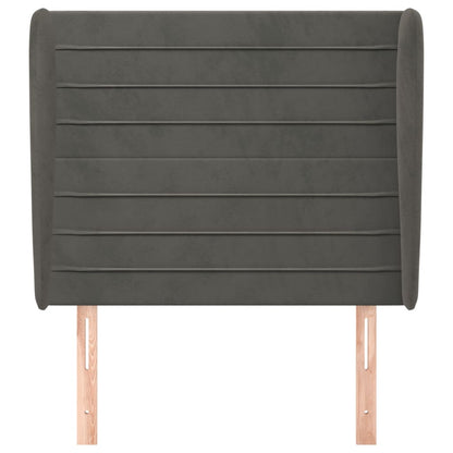 Testiera ad Orecchio Grigio Scuro 93x23x118/128 cm in Velluto