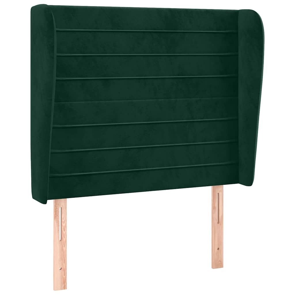 Testiera ad Orecchio Verde Scuro 93x23x118/128 cm in Velluto