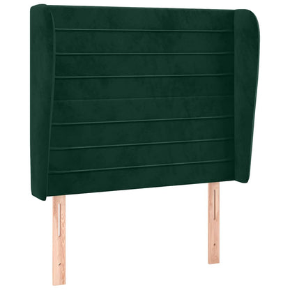 Testiera ad Orecchio Verde Scuro 93x23x118/128 cm in Velluto
