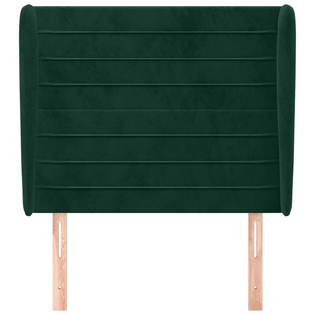 Testiera ad Orecchio Verde Scuro 93x23x118/128 cm in Velluto