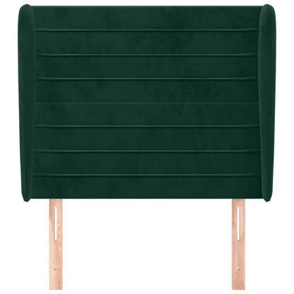 Testiera ad Orecchio Verde Scuro 93x23x118/128 cm in Velluto
