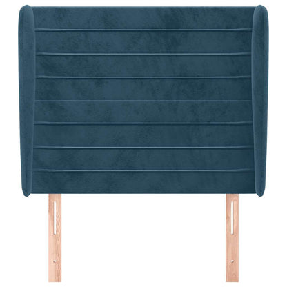 Testiera ad Orecchio Blu Scuro 93x23x118/128 cm in Velluto