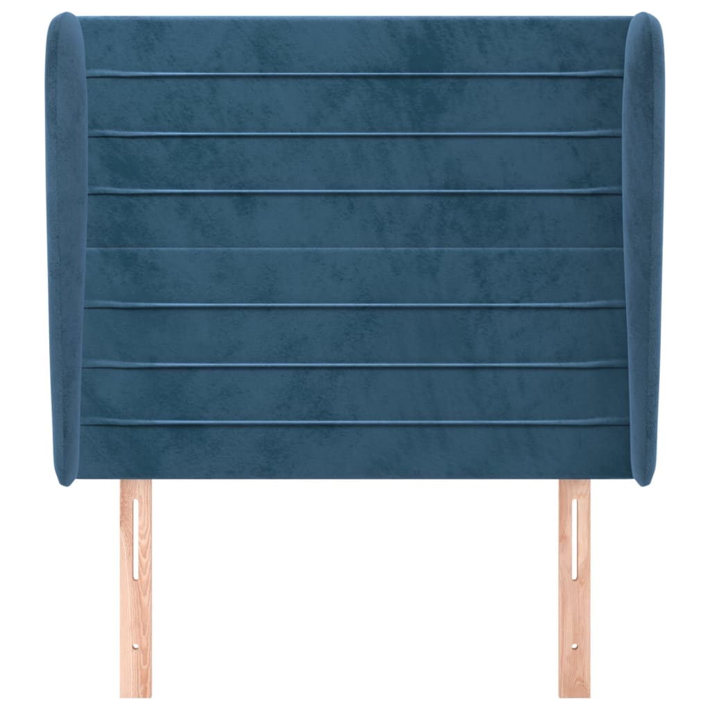 Testiera ad Orecchio Blu Scuro 93x23x118/128 cm in Velluto