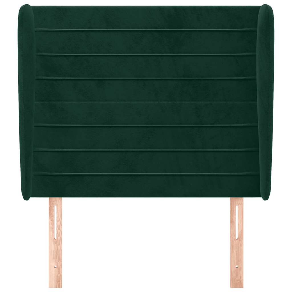 Testiera ad Orecchio Verde Scuro 103x23x118/128cm in Velluto