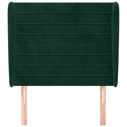 Testiera ad Orecchio Verde Scuro 103x23x118/128cm in Velluto