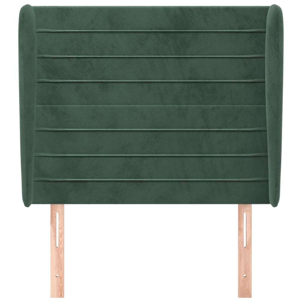 Testiera ad Orecchio Verde Scuro 103x23x118/128cm in Velluto