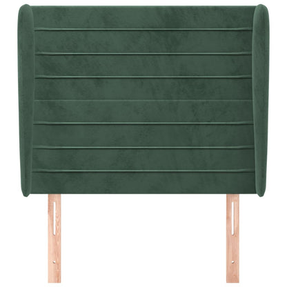 Testiera ad Orecchio Verde Scuro 103x23x118/128cm in Velluto