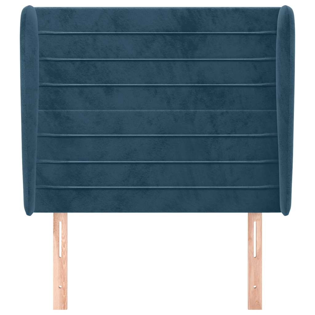 Testiera ad Orecchio Blu Scuro 103x23x118/128 cm in Velluto