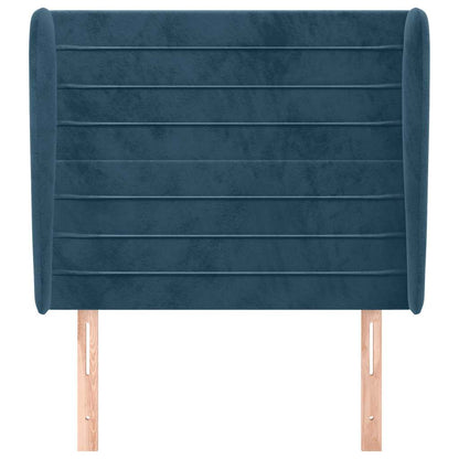 Testiera ad Orecchio Blu Scuro 103x23x118/128 cm in Velluto