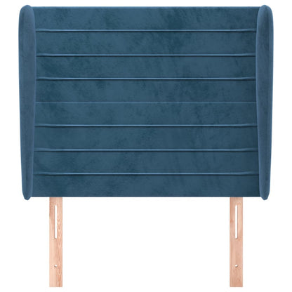 Testiera ad Orecchio Blu Scuro 103x23x118/128 cm in Velluto