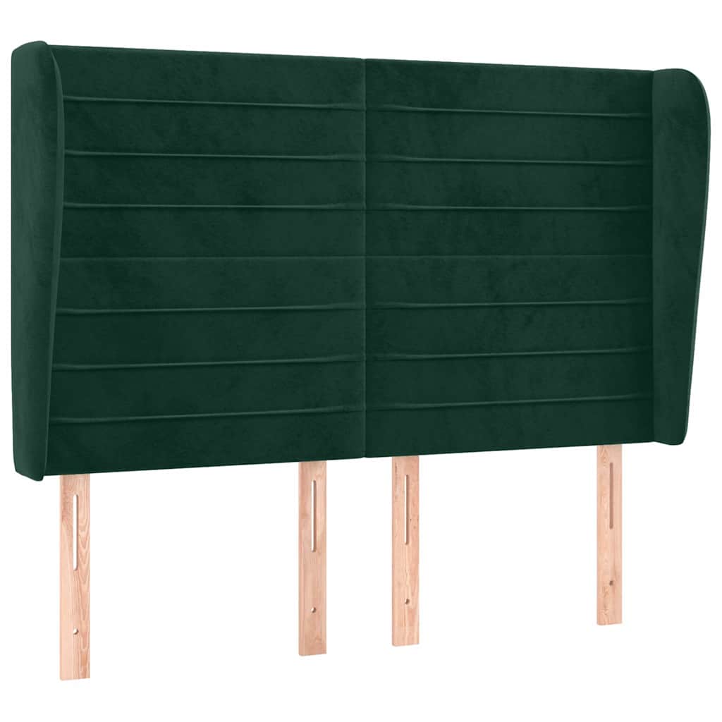 Testiera ad Orecchio Verde Scuro 147x23x118/128cm in Velluto