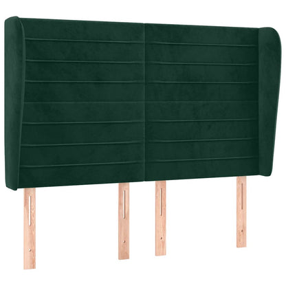 Testiera ad Orecchio Verde Scuro 147x23x118/128cm in Velluto