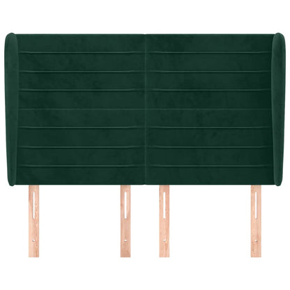 Testiera ad Orecchio Verde Scuro 147x23x118/128cm in Velluto