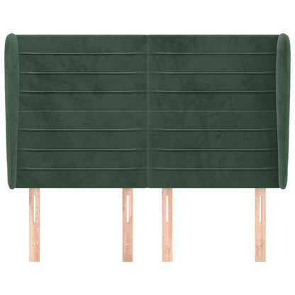 Testiera ad Orecchio Verde Scuro 147x23x118/128cm in Velluto