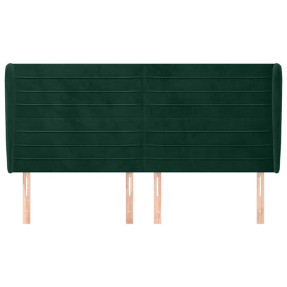 Testiera ad Orecchio Verde Scuro 163x23x118/128cm in Velluto