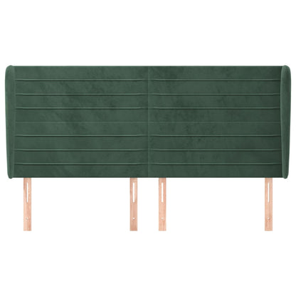 Testiera ad Orecchio Verde Scuro 163x23x118/128cm in Velluto