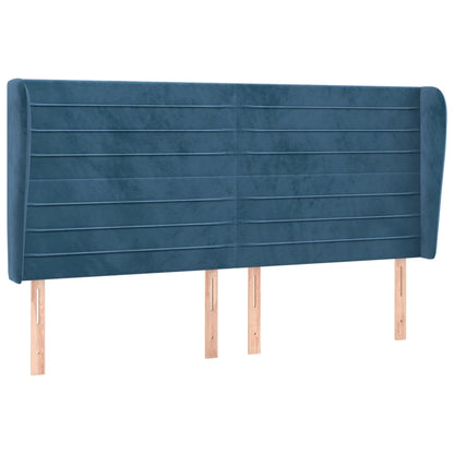 Testiera ad Orecchio Blu Scuro 163x23x118/128 cm in Velluto