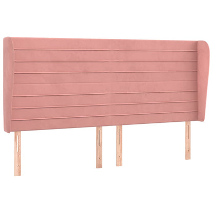 Testiera ad Orecchio Rosa 163x23x118/128 cm in Velluto