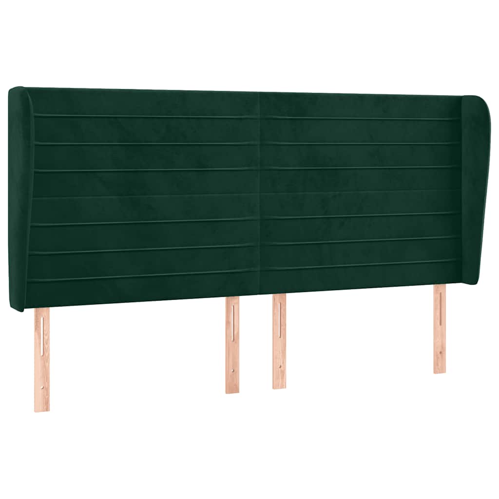 Testiera ad Orecchio Verde Scuro 183x23x118/128cm in Velluto