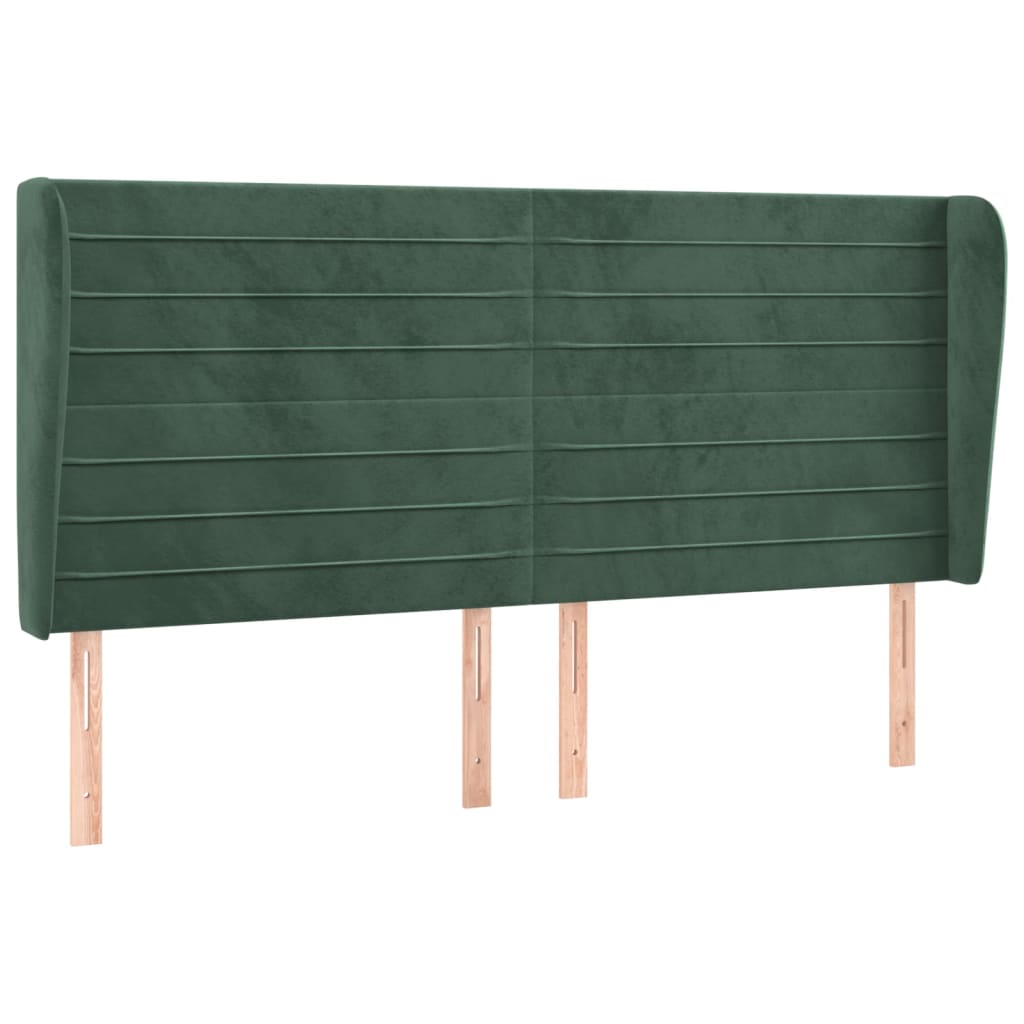 Testiera ad Orecchio Verde Scuro 183x23x118/128cm in Velluto