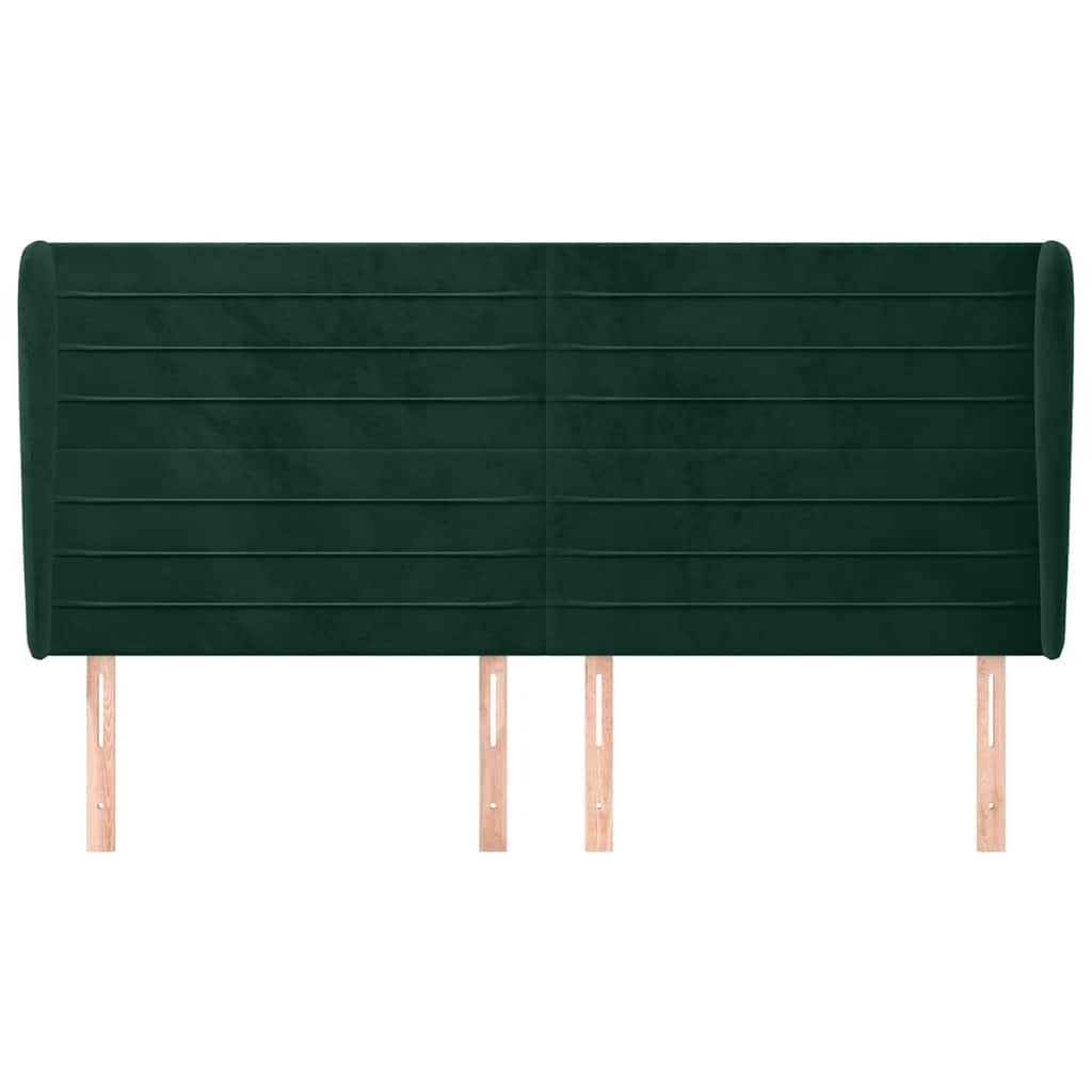 Testiera ad Orecchio Verde Scuro 183x23x118/128cm in Velluto