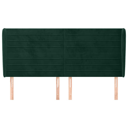 Testiera ad Orecchio Verde Scuro 183x23x118/128cm in Velluto