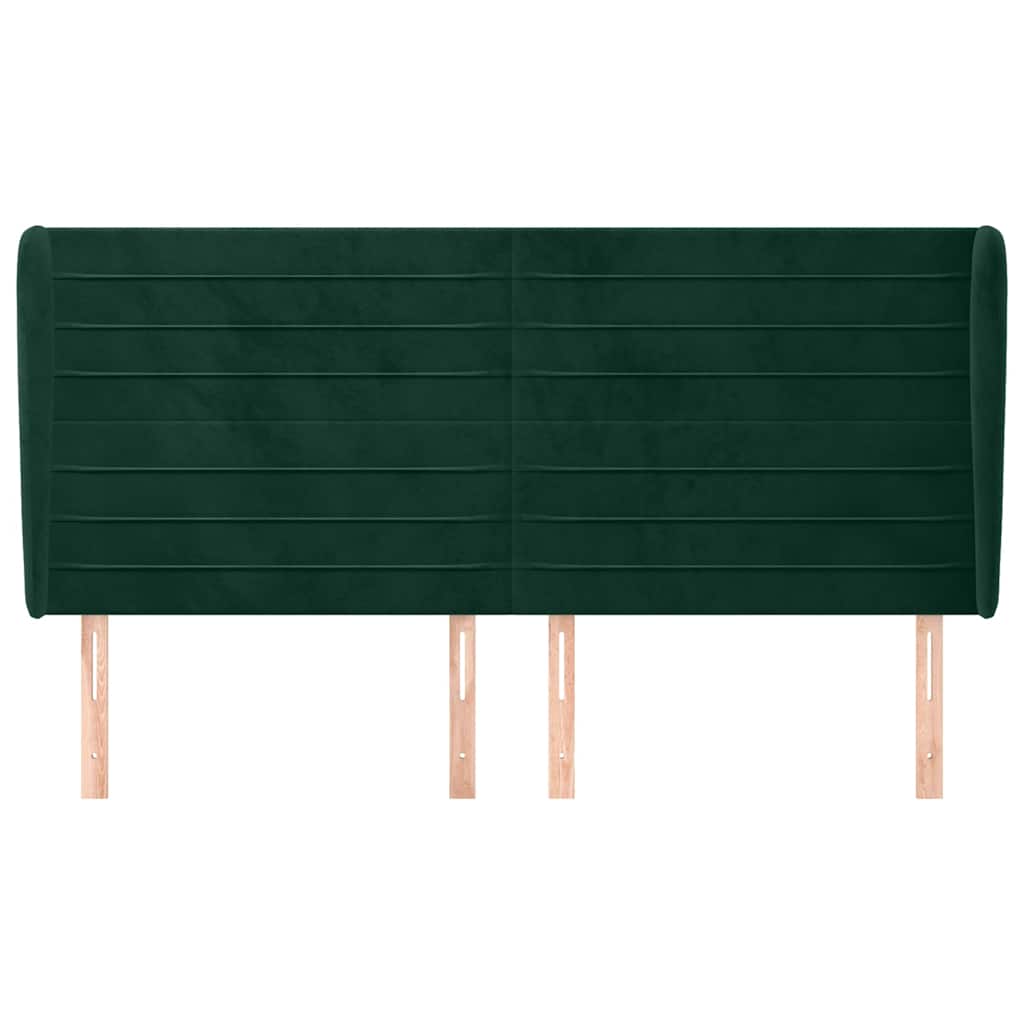 Testiera ad Orecchio Verde Scuro 203x23x118/128cm in Velluto