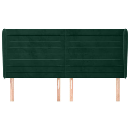Testiera ad Orecchio Verde Scuro 203x23x118/128cm in Velluto