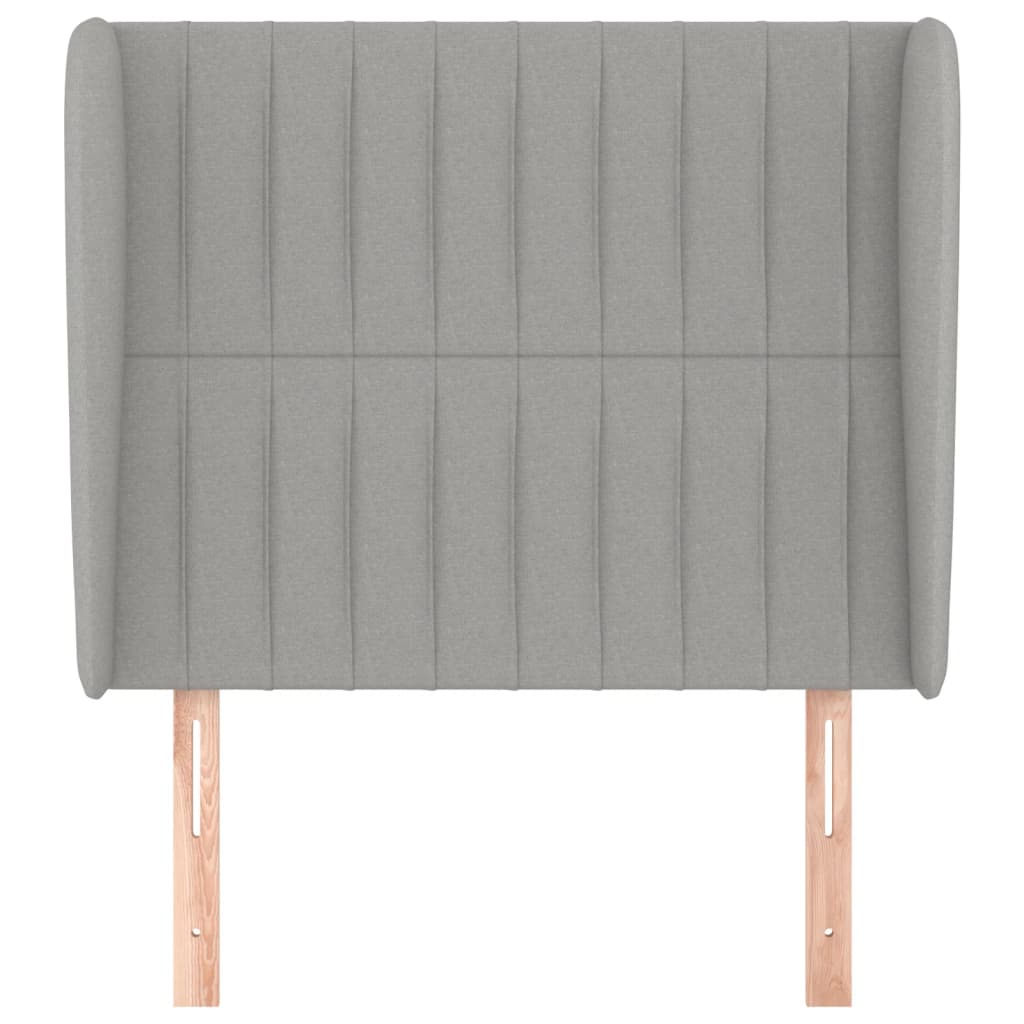 Testiera ad Orecchio Grigio Chiaro 93x23x118/128 cm in Tessuto