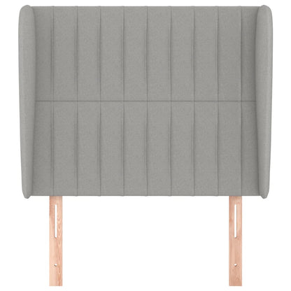 Testiera ad Orecchio Grigio Chiaro 93x23x118/128 cm in Tessuto
