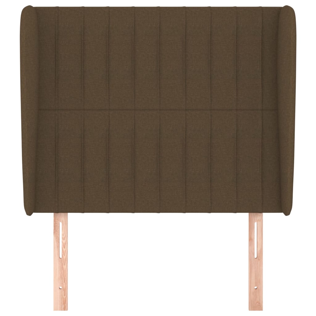 Testiera ad Orecchio Marrone Scuro 93x23x118/128 cm in Tessuto