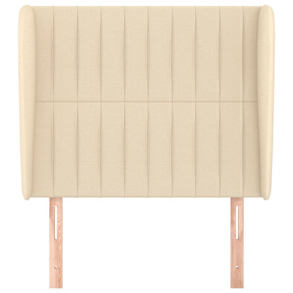 Testiera ad Orecchio Crema 93x23x118/128 cm in Tessuto