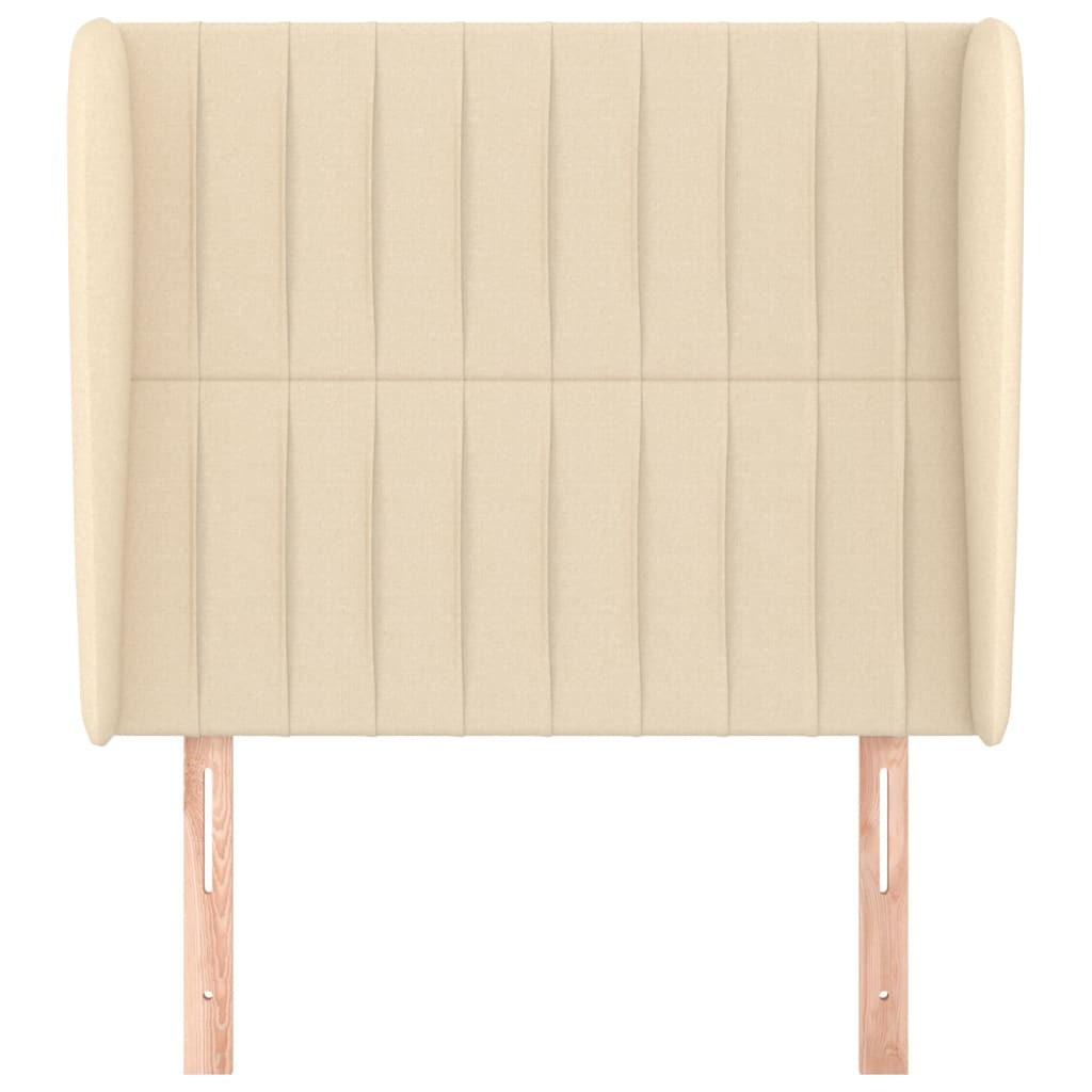 Testiera ad Orecchio Crema 93x23x118/128 cm in Tessuto