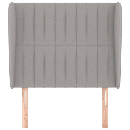 Testiera ad Orecchio Grigio Chiaro 103x23x118/128 cm in Tessuto