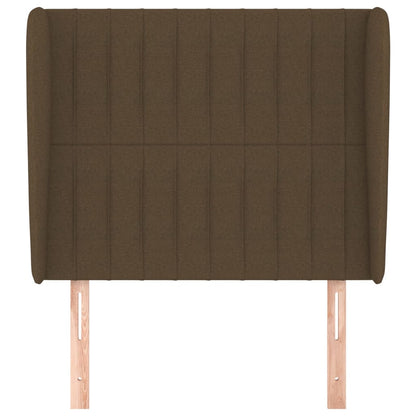 Testiera ad Orecchio Marrone Scuro 103x23x118/128 cm in Tessuto