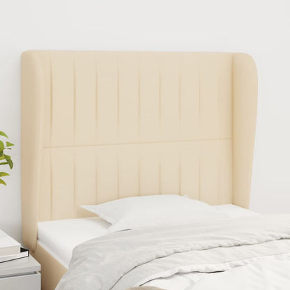Testiera ad Orecchio Crema 103x23x118/128 cm in Tessuto