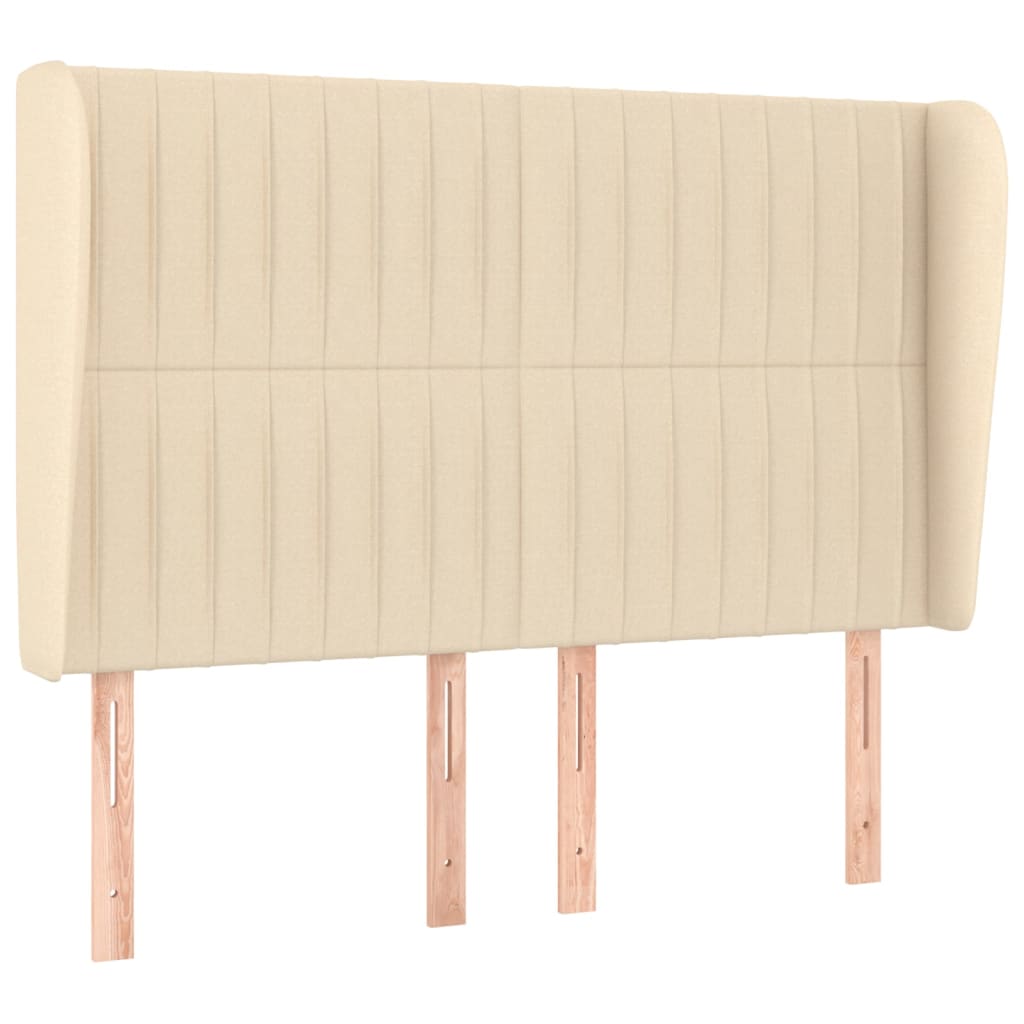 Testiera ad Orecchio Crema 147 x 23 x 118/128 cm in Tessuto