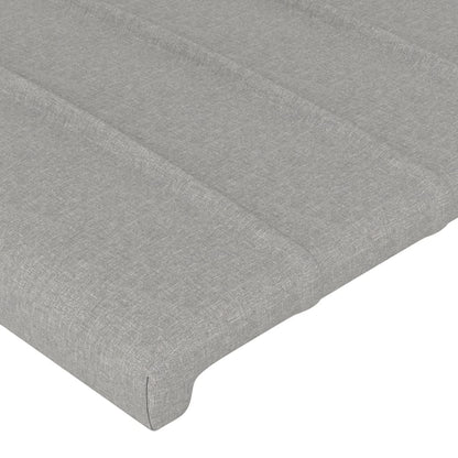 Testiera ad Orecchio Grigio Chiaro 163x23x118/128 cm in Tessuto