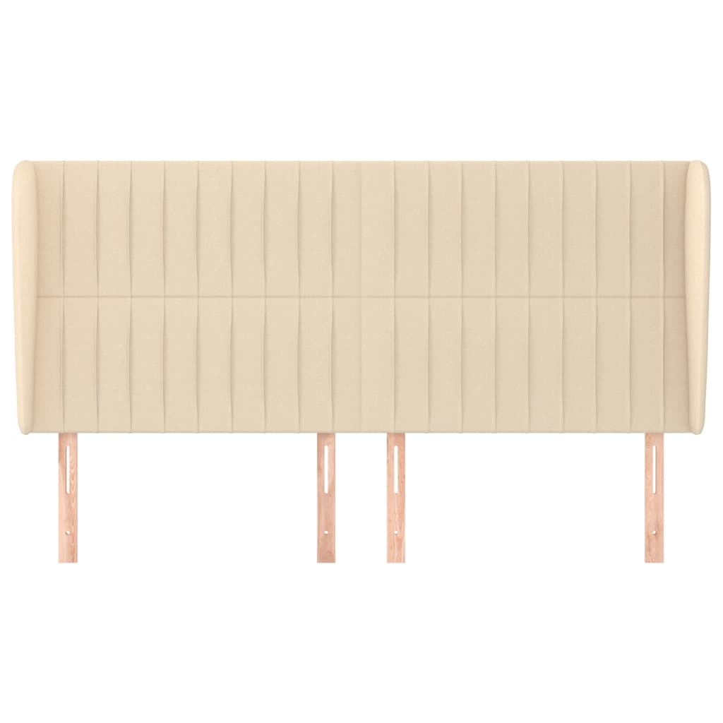 Testiera ad Orecchio Crema 163x23x118/128 cm in Tessuto