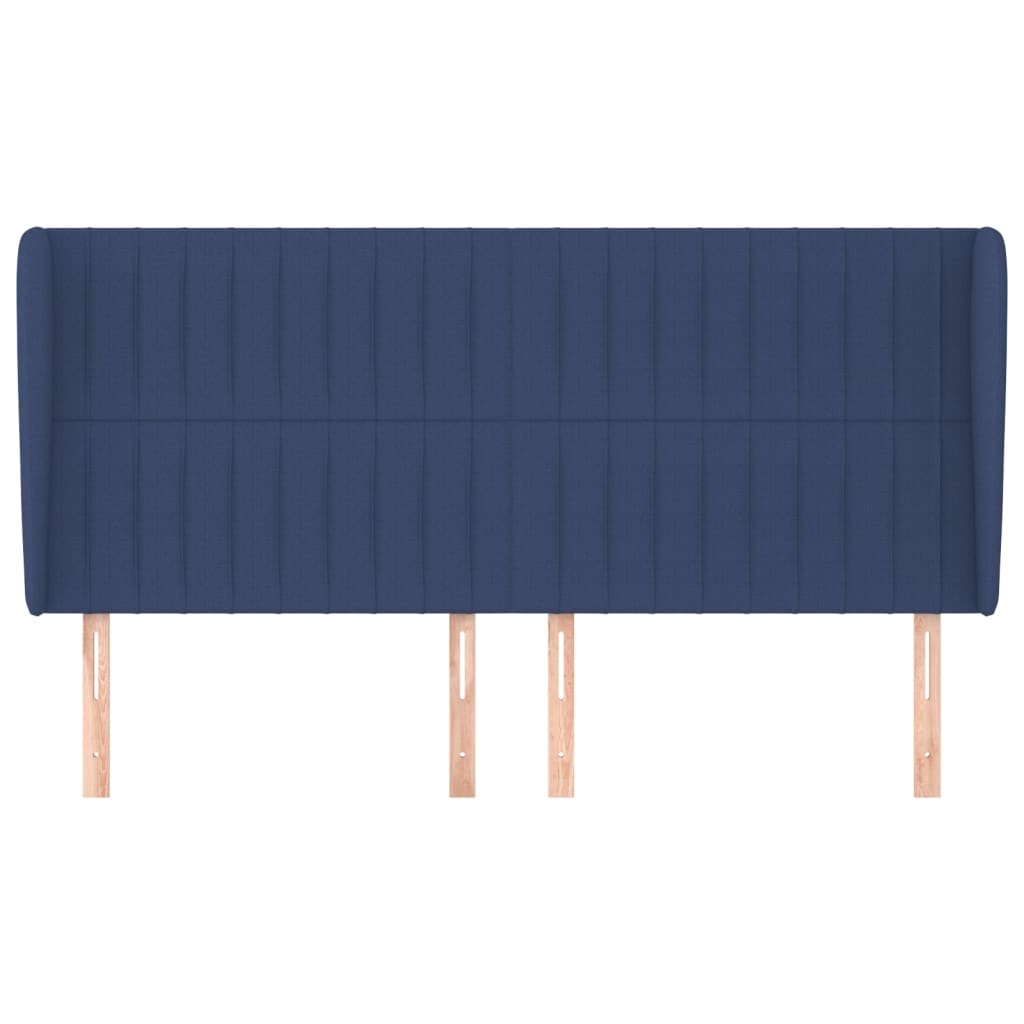 Testiera ad Orecchio Blu 163x23x118/128 cm in Tessuto