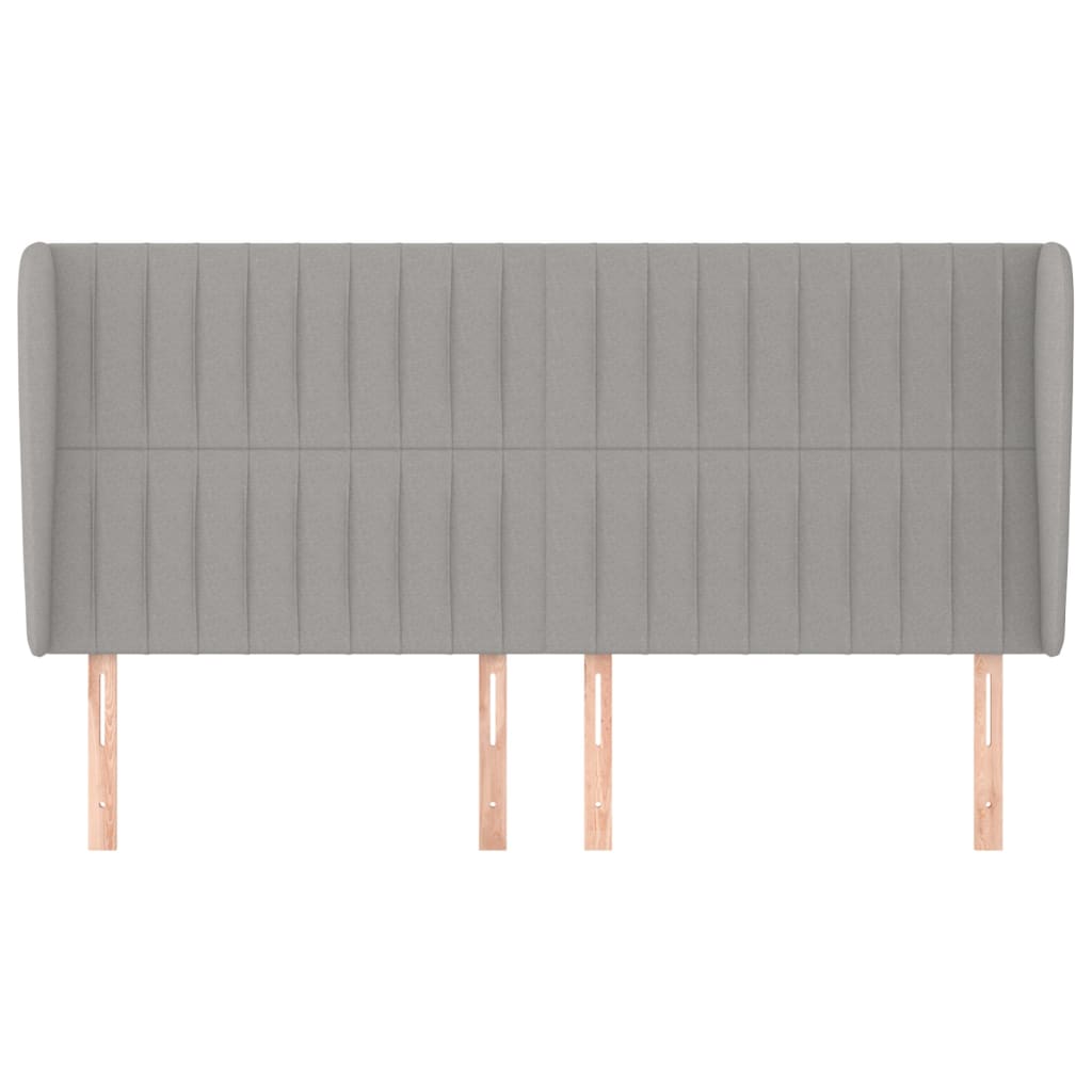 Testiera ad Orecchio Grigio Chiaro 203x23x118/128 cm in Tessuto