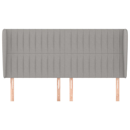Testiera ad Orecchio Grigio Chiaro 203x23x118/128 cm in Tessuto
