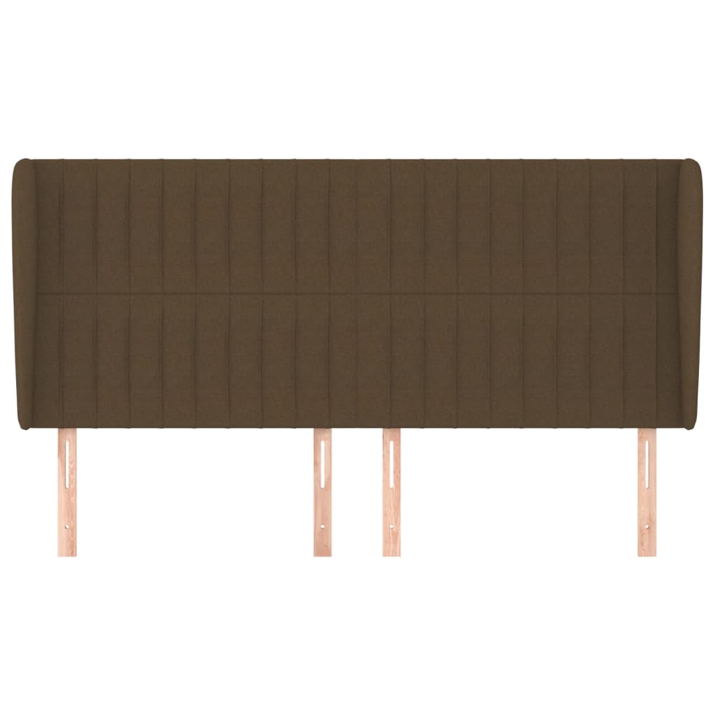 Testiera ad Orecchio Marrone Scuro 203x23x118/128 cm in Tessuto