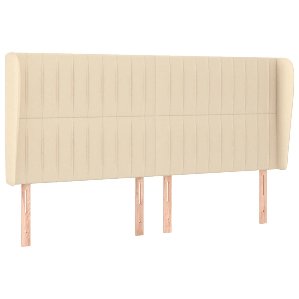 Testiera ad Orecchio Crema 203x23x118/128 cm in Tessuto