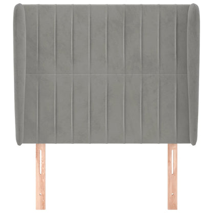 Testiera ad Orecchio Grigio Chiaro 83x23x118/128 cm in Velluto
