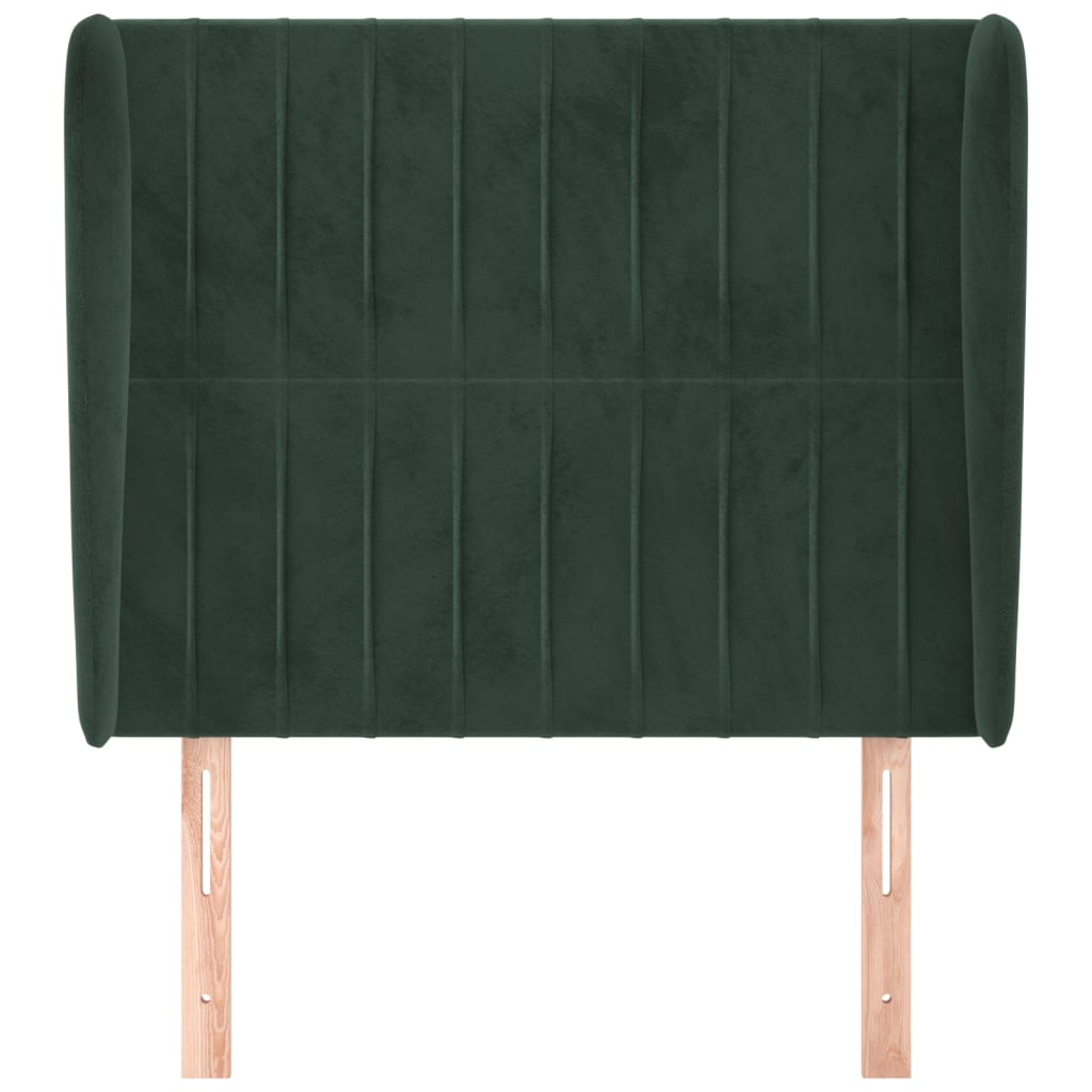 Testiera ad Orecchio Verde Scuro 83x23x118/128 cm in Velluto