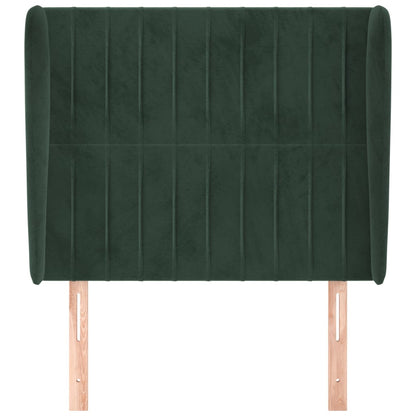 Testiera ad Orecchio Verde Scuro 83x23x118/128 cm in Velluto